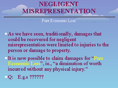 misrepresentation negligent slide