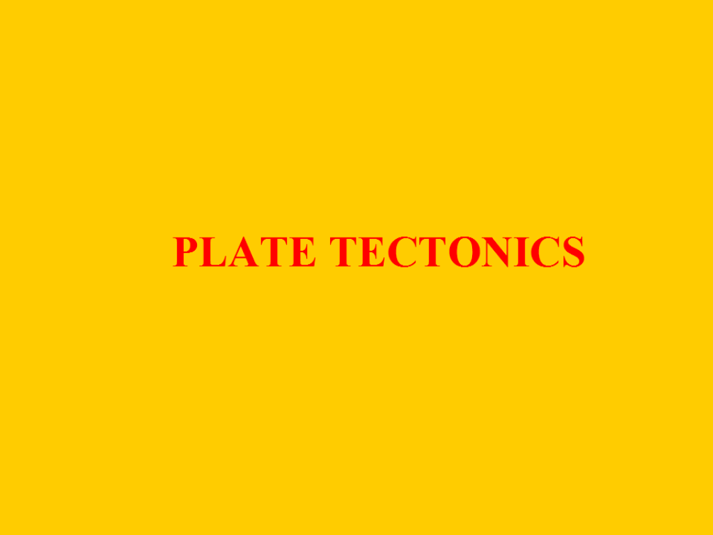 Plate Tectonics