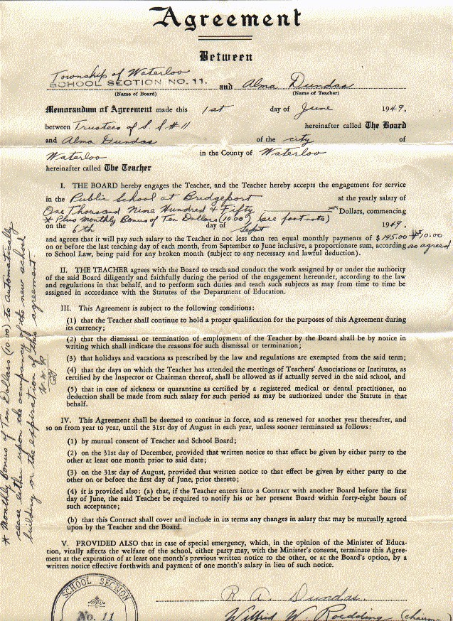 1949 Contract Agreement
