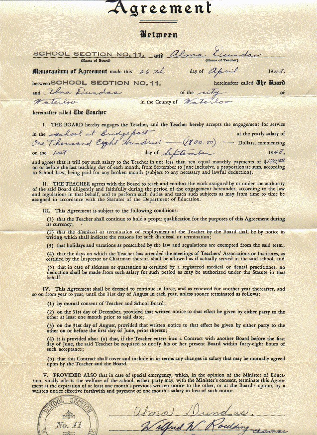 1948 Contract Agreement