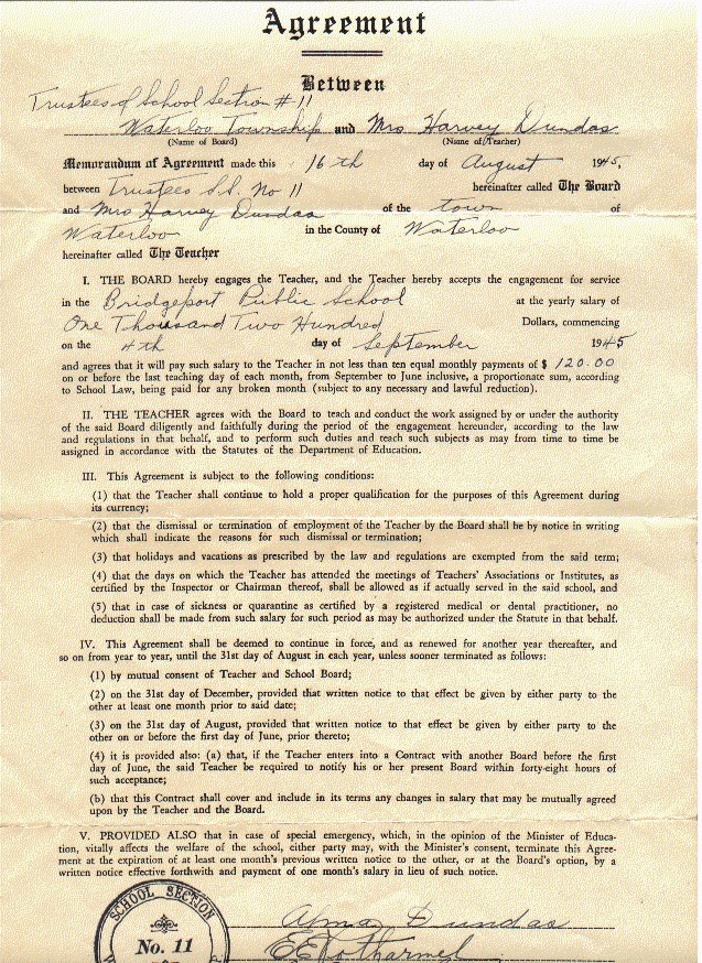 1945 Contract Agreement