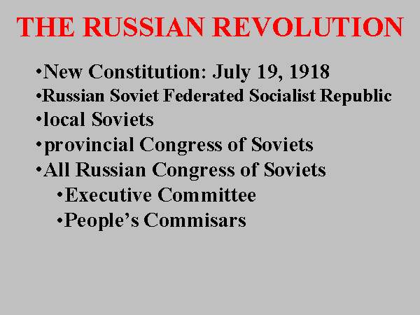 THE RUSSIAN REVOLUTION