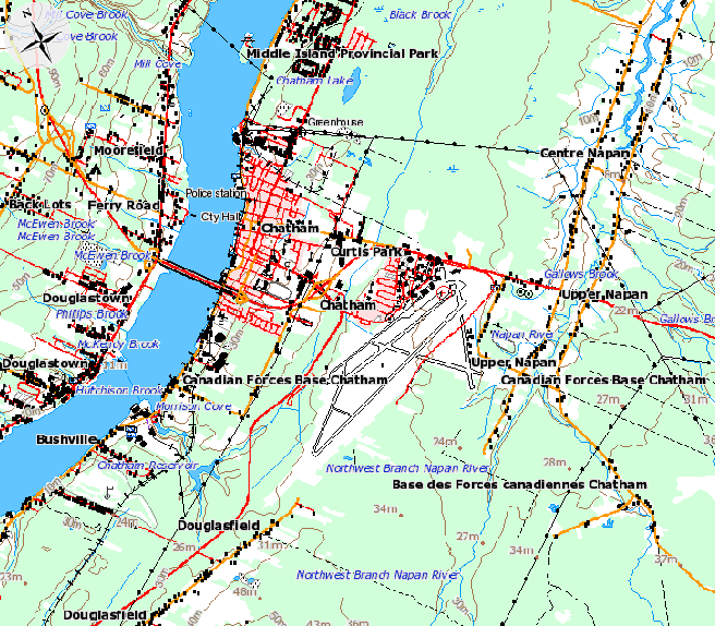 Topographical map of Chatham