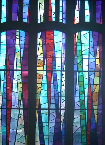 stained glass window in Main Reading Room