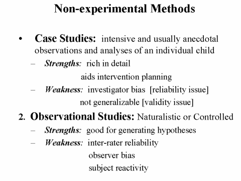 types of non experimental methods in psychology