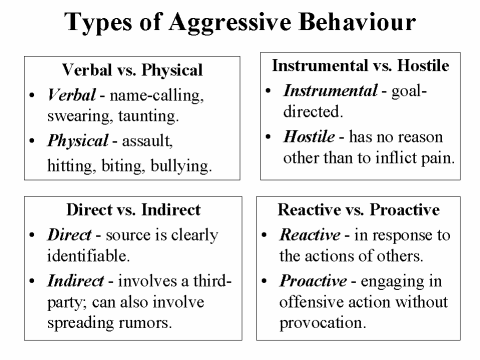 Types of Aggressive Behaviour