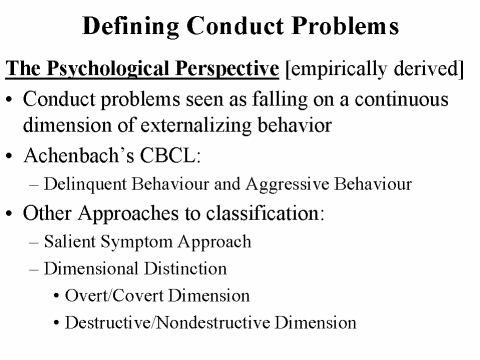 Defining Conduct Problems