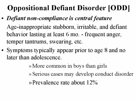 Oppositional Defiant Disorder [ODD]