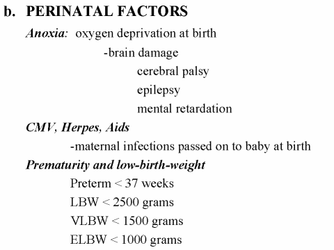 B. PERINATAL FACTORS