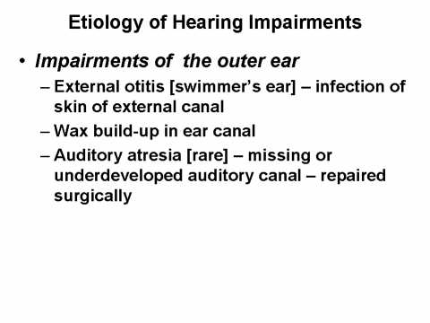 Etiology Of Hearing Impairments